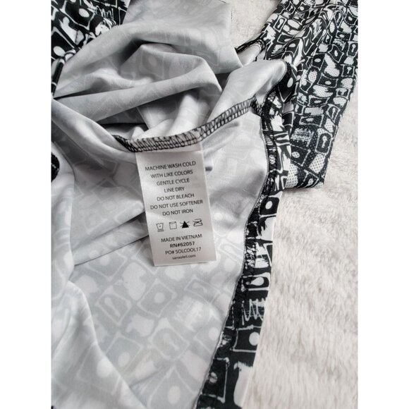 SanSoleil Womens Geometric Long Sleeve 1/4 Zip Pullover Shirt Small Black UV 50+ - Picture 4 of 7